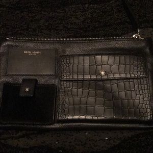 Henri Bendel Black Leather Travel Clutch